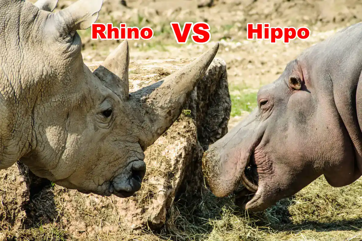 Hippo vs Rhino fight